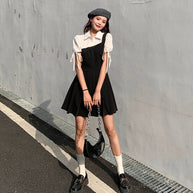 WW | Faltendes 2-In-1 Mini-Kleid mit Gebundenen Ärmeln