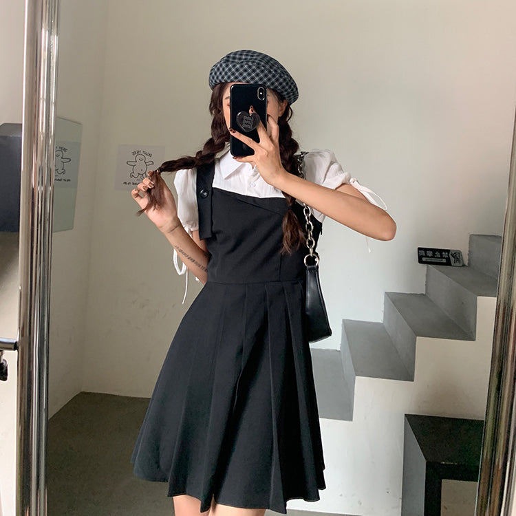 WW | Faltendes 2-In-1 Mini-Kleid mit Gebundenen Ärmeln
