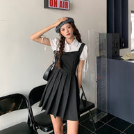WW | Faltendes 2-In-1 Mini-Kleid mit Gebundenen Ärmeln