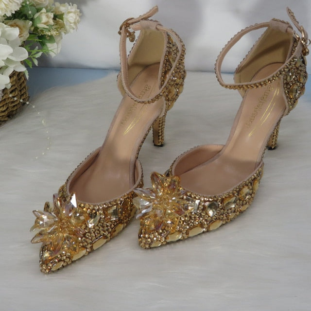WW | Champagner Goldene Kristallschuhe