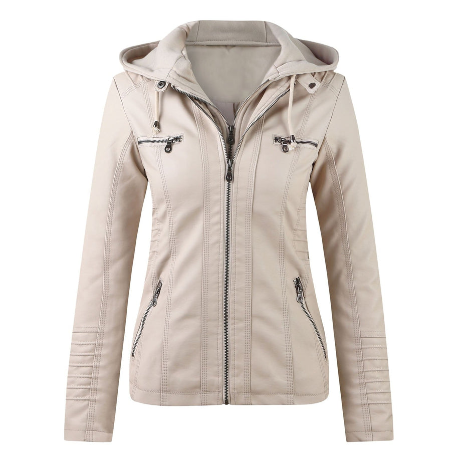 WW | Designer-Lederjacke Mit Kapuze
