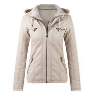 WW | Designer-Lederjacke Mit Kapuze