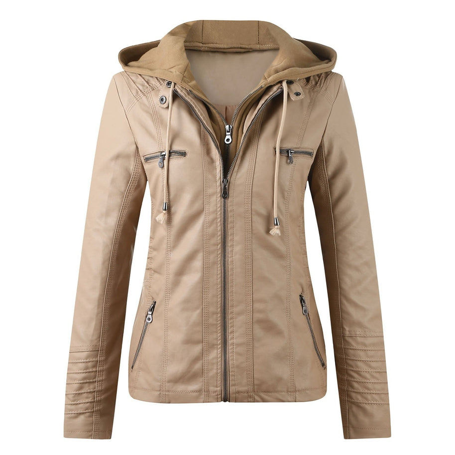 WW | Designer-Lederjacke Mit Kapuze