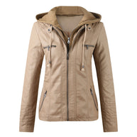 WW | Designer-Lederjacke Mit Kapuze