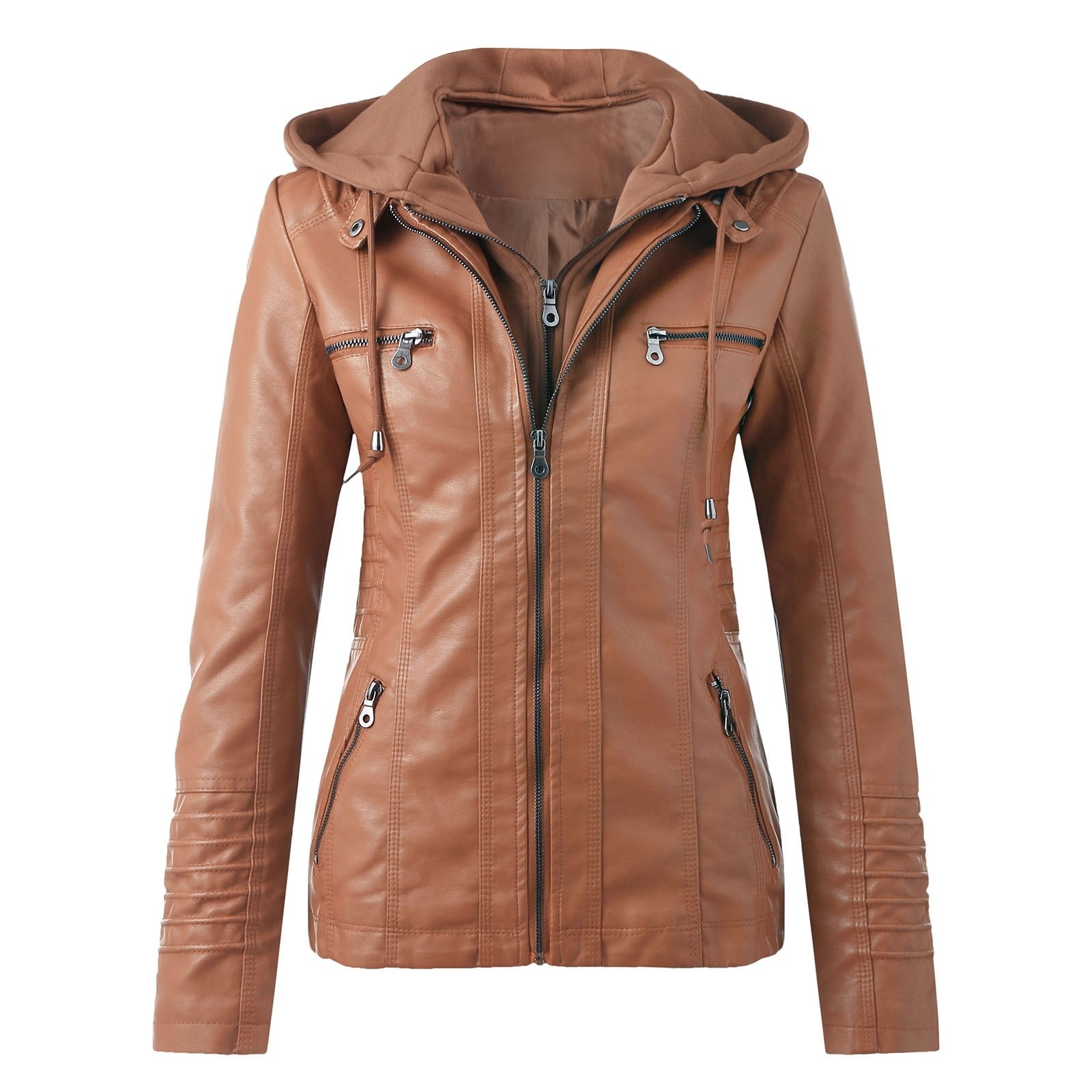 WW | Designer-Lederjacke Mit Kapuze