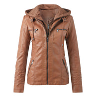 WW | Designer-Lederjacke Mit Kapuze