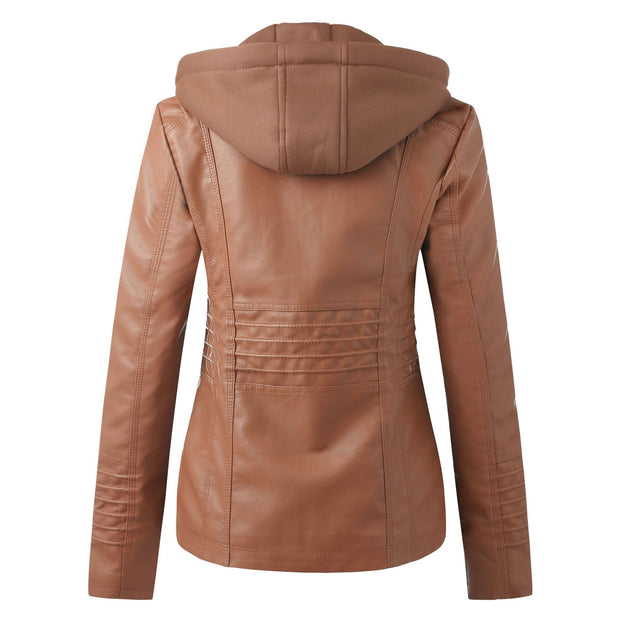 WW | Designer-Lederjacke Mit Kapuze