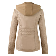 WW | Designer-Lederjacke Mit Kapuze