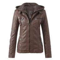 WW | Designer-Lederjacke Mit Kapuze