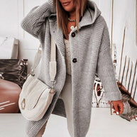 WW | Modischer Cardigan-Mantel mit Kapuze