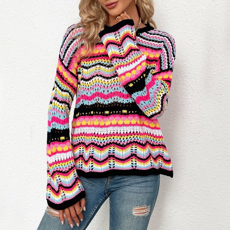 WW | Buntgestreifter Strickpullover