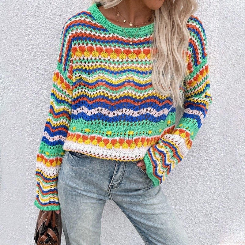 WW | Buntgestreifter Strickpullover