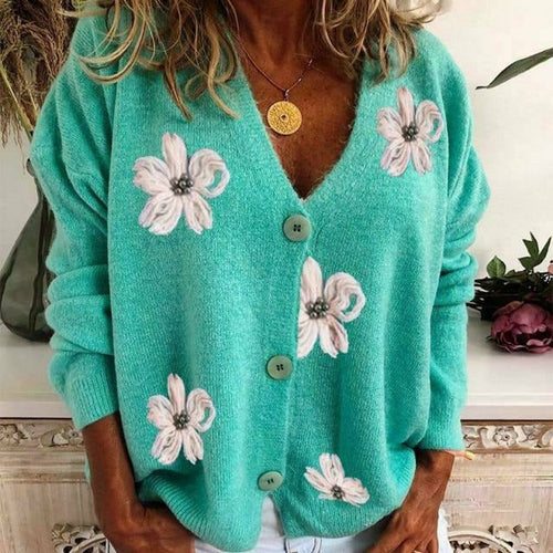 WW | Lässiger Cardigan Mit Blumenstickerei