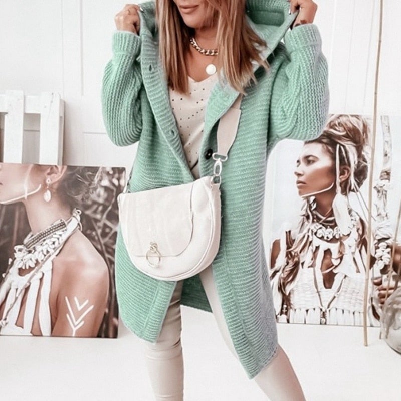 W&W Mode | Modischer Cardigan-Mantel mit Kapuze