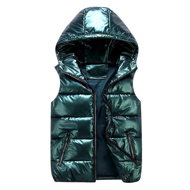 W&W Mode | Ärmellos Kapuze Daunen Jacke Mit Reissverschluss