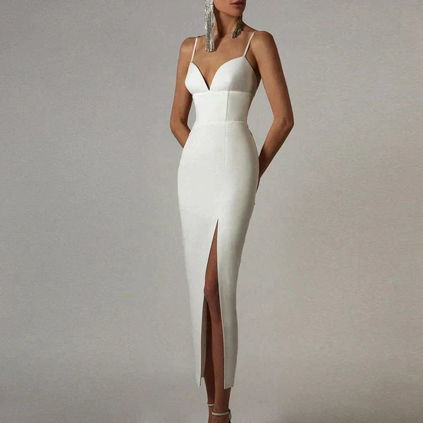 WW | Midikleid Mit V-ausschnitt Und Spaghettiträgern