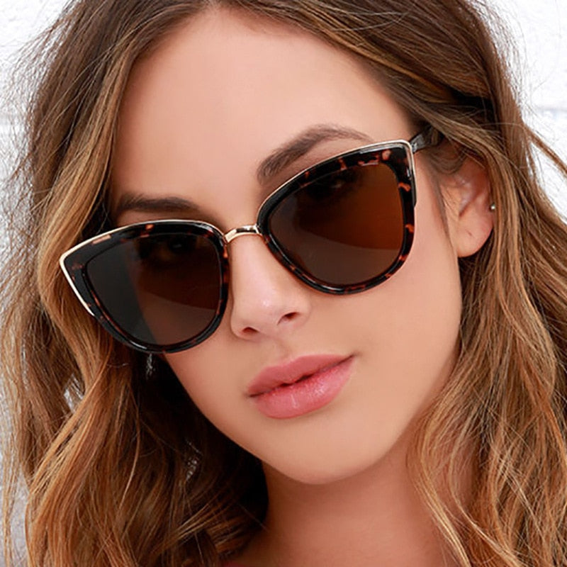 W&W Mode | Cat Eye Retro Fahrender Runde Metallrahmen Sonnenbrille
