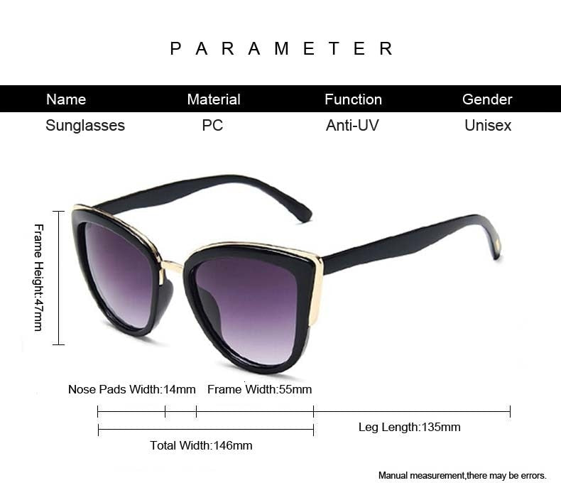 W&W Mode | Cat Eye Retro Fahrender Runde Metallrahmen Sonnenbrille