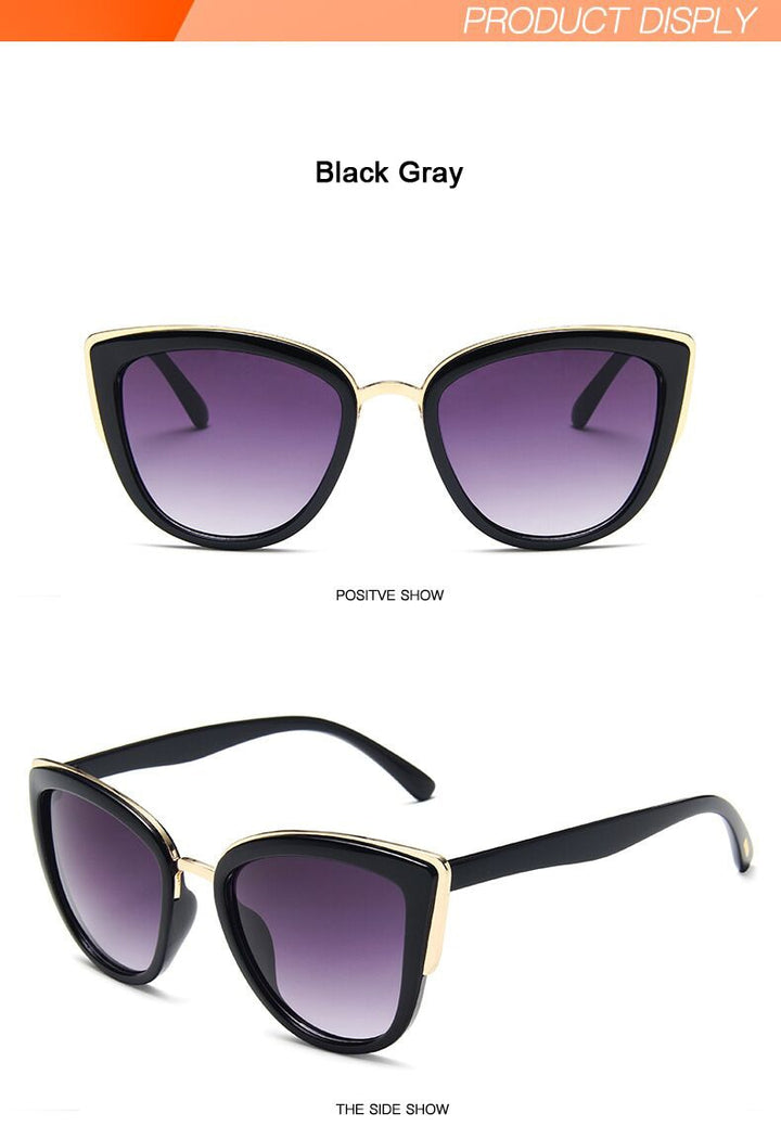 W&W Mode | Cat Eye Retro Fahrender Runde Metallrahmen Sonnenbrille