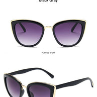 WW | Cat Eye Retro Fahrender Runde Metallrahmen Sonnenbrille
