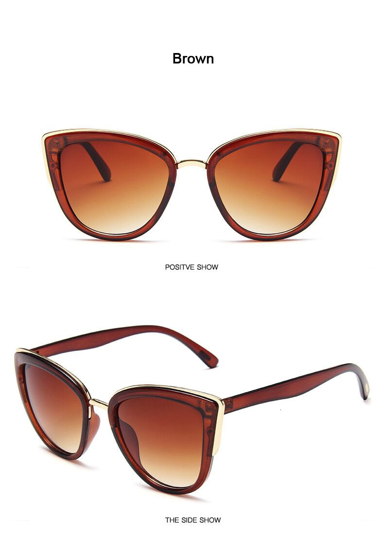 W&W Mode | Cat Eye Retro Fahrender Runde Metallrahmen Sonnenbrille