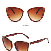 WW | Cat Eye Retro Fahrender Runde Metallrahmen Sonnenbrille