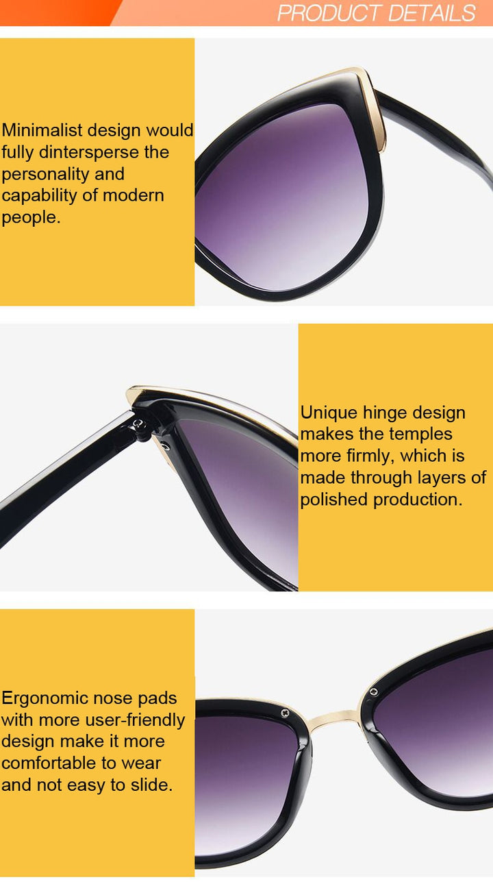 W&W Mode | Cat Eye Retro Fahrender Runde Metallrahmen Sonnenbrille