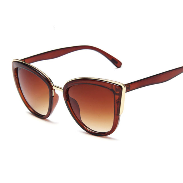 W&W Mode | Cat Eye Retro Fahrender Runde Metallrahmen Sonnenbrille