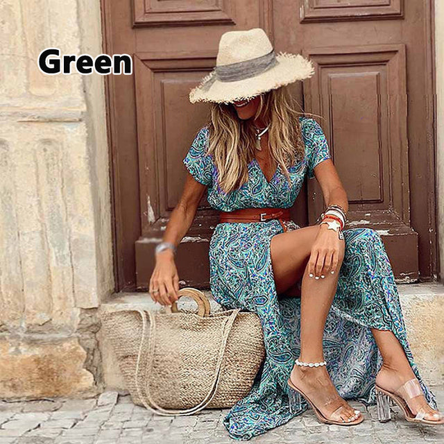 WW | Boho Lange Landhauskleid