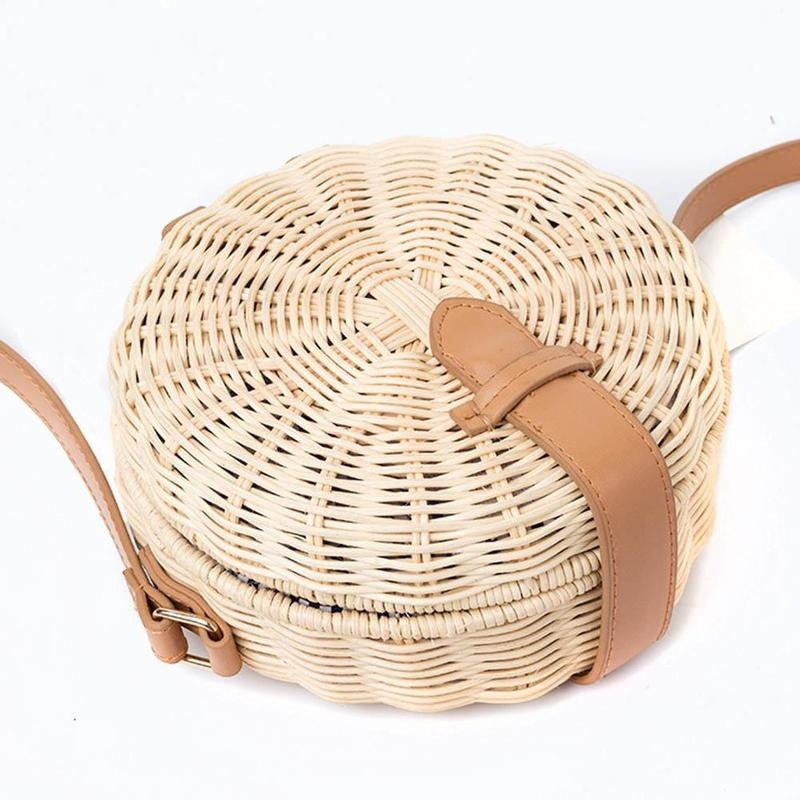 WW | Handgewebte Rattan Bambus Seitentasche