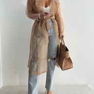 WW | Stilvoller Transparenter Langarmmantel