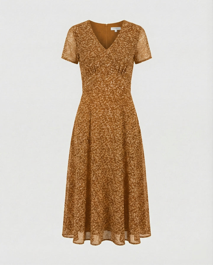 W&W Mode - Elegantes Kleid mit V-Ausschnitt Schwingender Saum