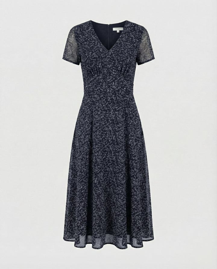W&W Mode - Elegantes Kleid mit V-Ausschnitt Schwingender Saum