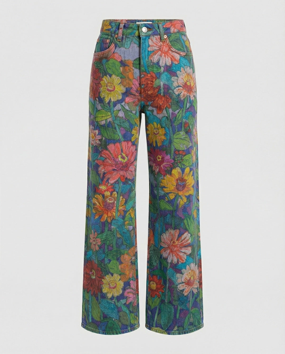 W&W Mode - Modische Jeans, Mit Auffälligem Blumenprint