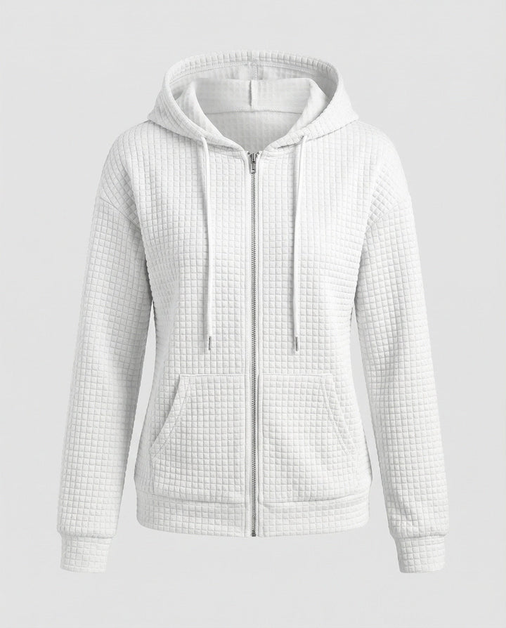 Damen Fleecejacke mit strukturiertem Waffelmuster W&W Mode