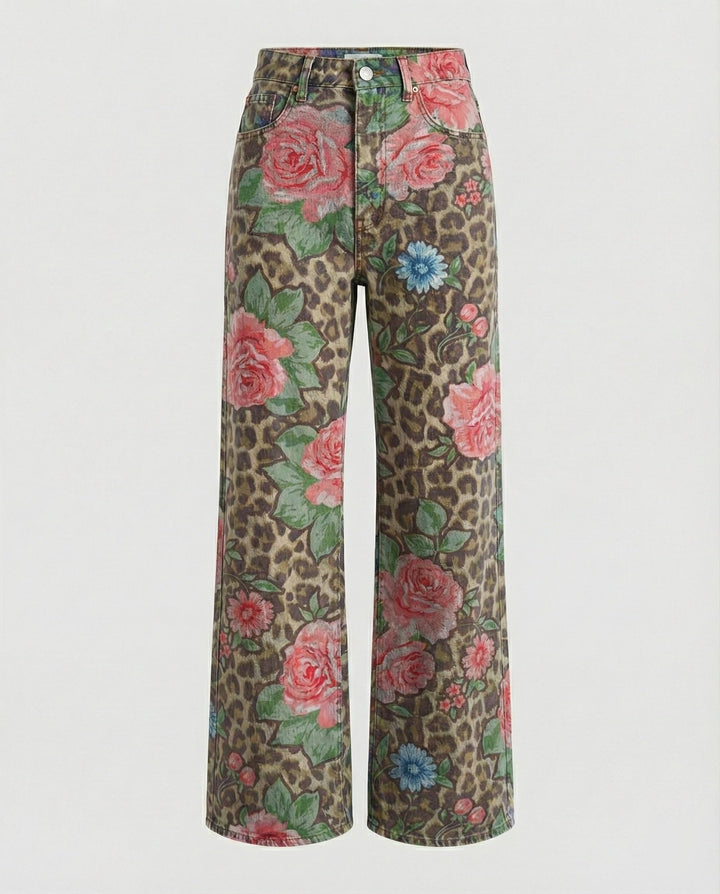 W&W Mode - Modische Jeans, Mit Auffälligem Blumenprint