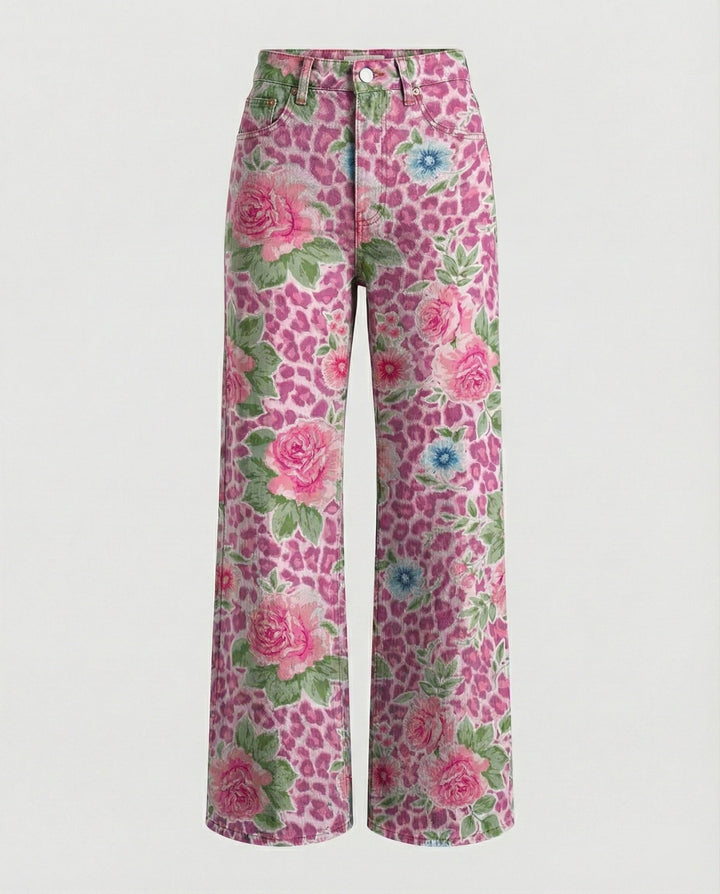 W&W Mode - Modische Jeans, Mit Auffälligem Blumenprint