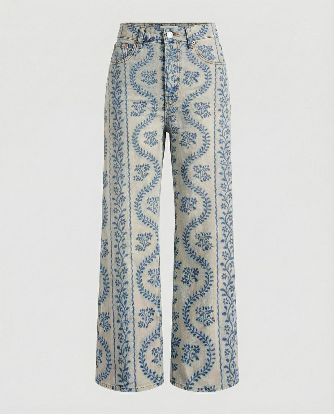 W&W Mode - Modische Jeans, Mit Auffälligem Blumenprint