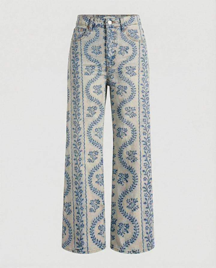 W&W Mode - Modische Jeans, Mit Auffälligem Blumenprint