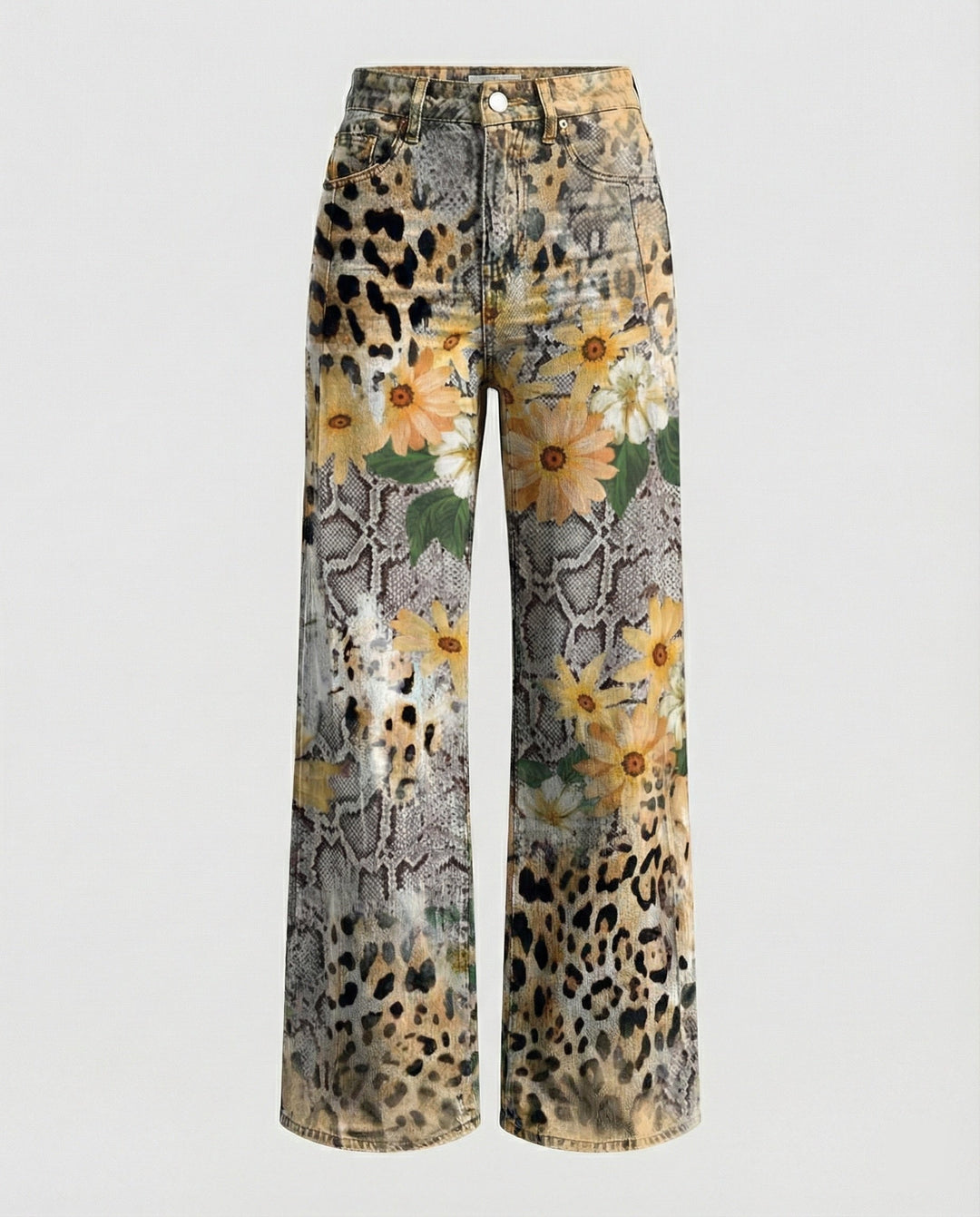 W&W Mode - Modische Jeans, Mit Auffälligem Blumenprint