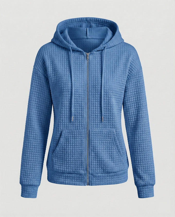 Damen Fleecejacke mit strukturiertem Waffelmuster W&W Mode