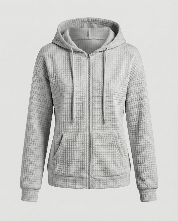 Damen Fleecejacke mit strukturiertem Waffelmuster W&W Mode