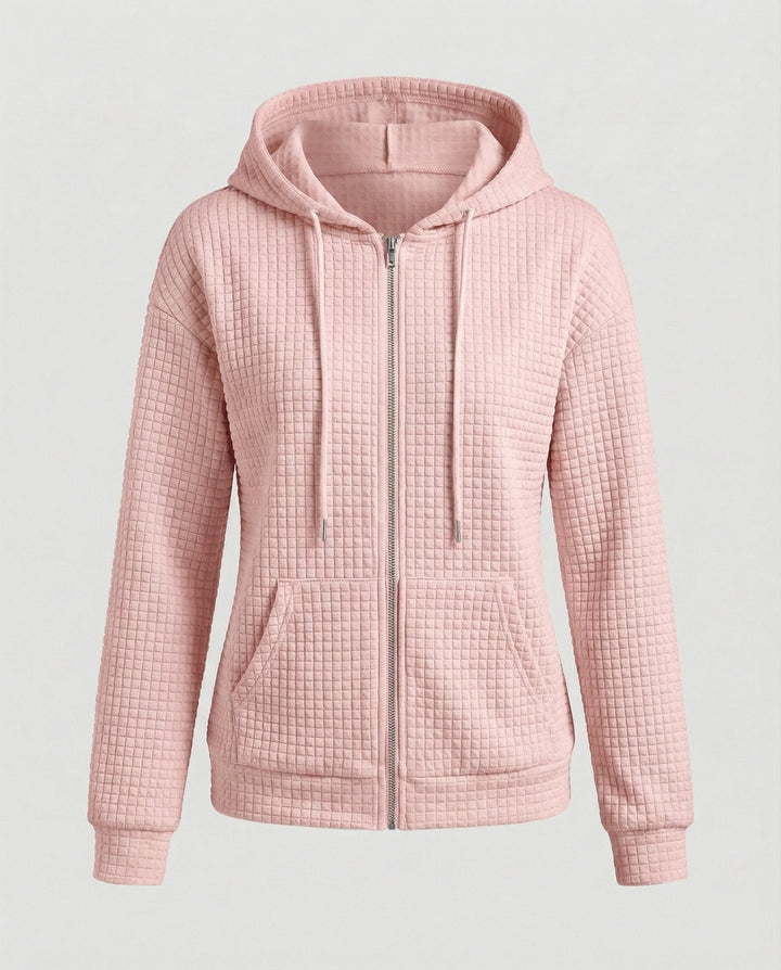 Damen Fleecejacke mit strukturiertem Waffelmuster W&W Mode