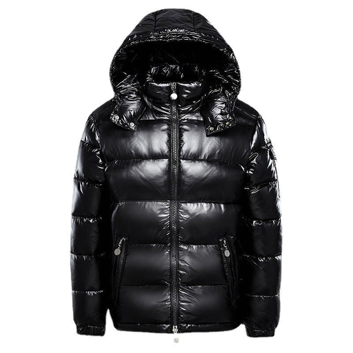 Daunenjacke schwarz und elegant glänzend