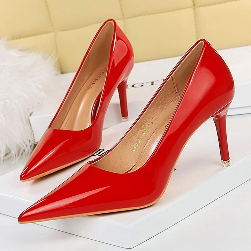 W&W Mode | Damen High Heels Atembrecher Lackleder