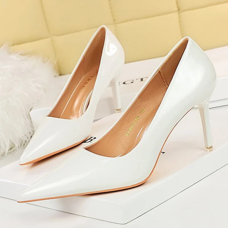 W&W Mode | Damen High Heels Atembrecher Lackleder