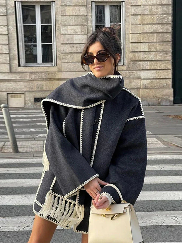 W&W Mode | Schal-Jacke mit entspannter Passform und weichem, strukturiertem Stoff für Frauen