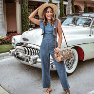 DenimDynasty™ - Denim-Overall mit offenem Rücken