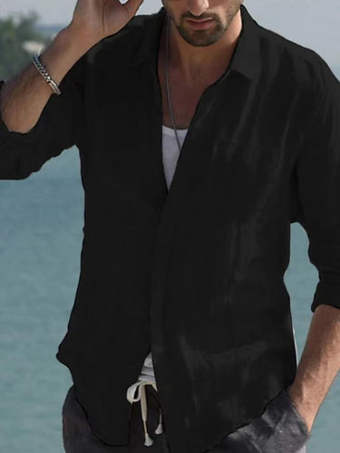 WW | Vintage Leinenhemd mit Einfarbig