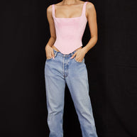 WW | Fairy Pink Satin Longline Korsett